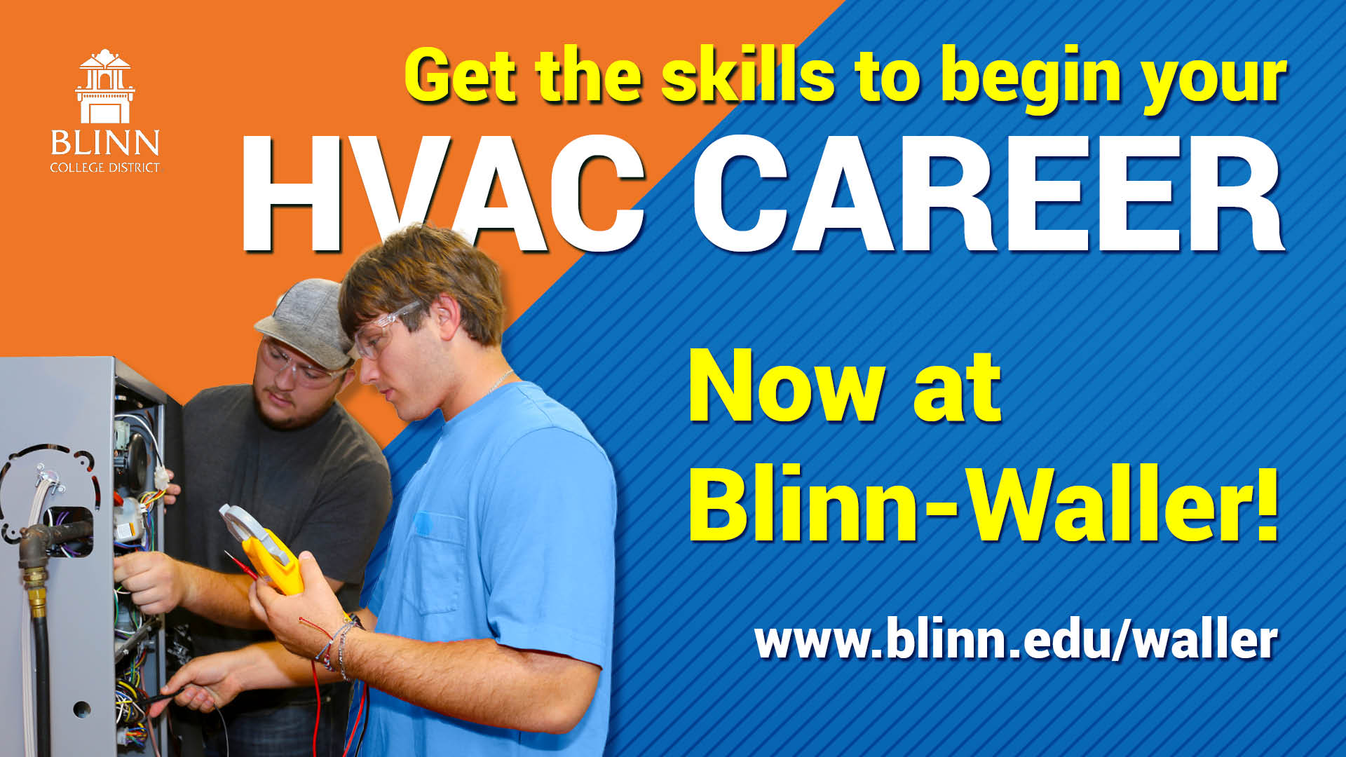 Get the skills to begin your HVAC career now at Blinn-Waller! www.blinn.edu/waller